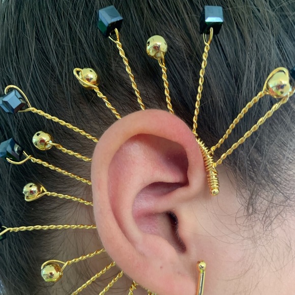 HANDMADE EAR CUFF - BATHED IN 24K GOLD - Picture 1 of 2